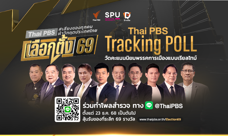 ไทยพีบีเอส ร่วมกับ ม.ศรีปทุม จัดทำ “Thai PBS Tracking POLL” เลือกตั้ง 2569 รับฟังเสียงประชาชน