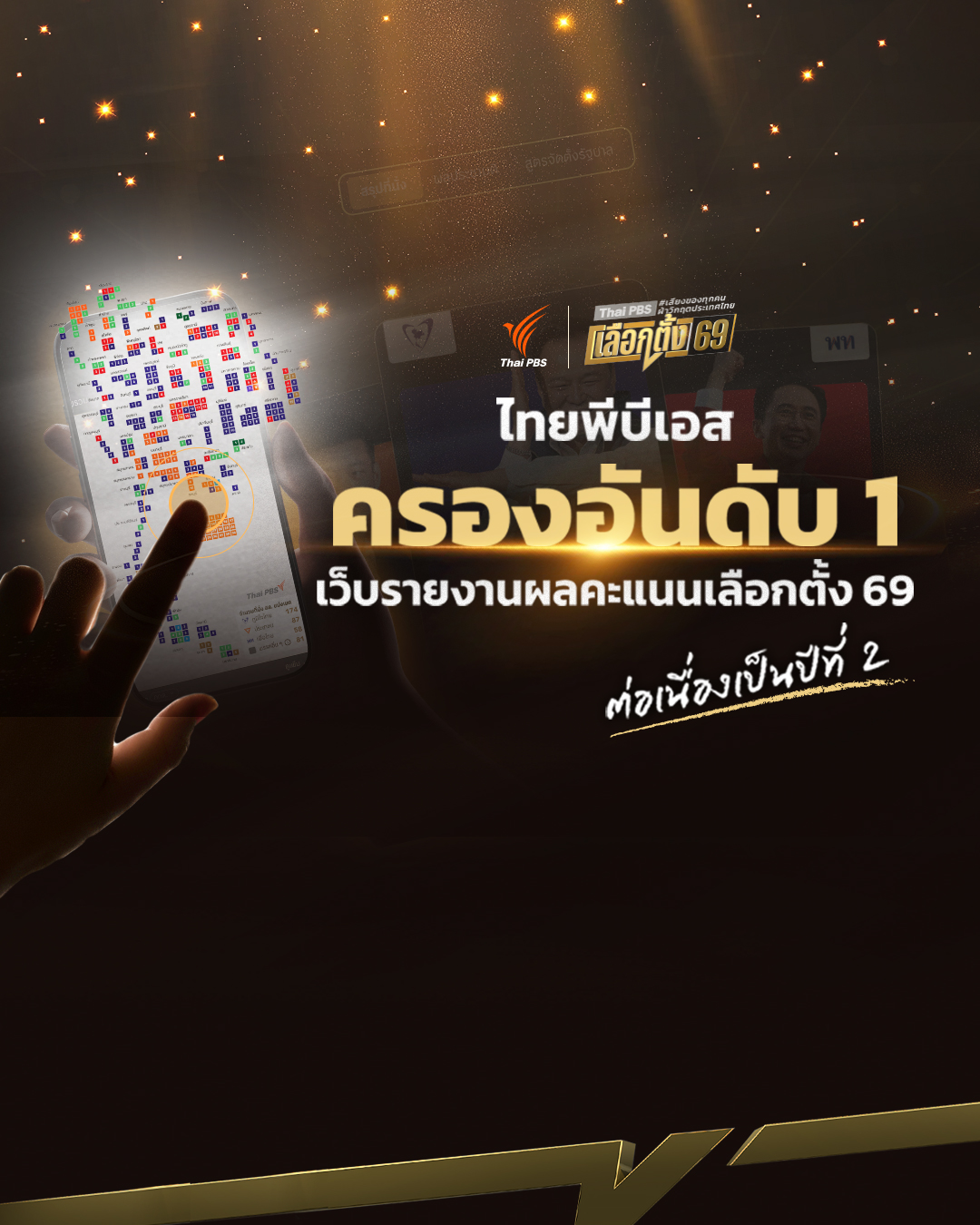 ไทยพีบีเอสตอกย้ำผู้นำดิจิทัล ครองอันดับ 1 เว็บรายงานผลคะแนนเลือกตั้ง 69 เป็นปีที่ 2