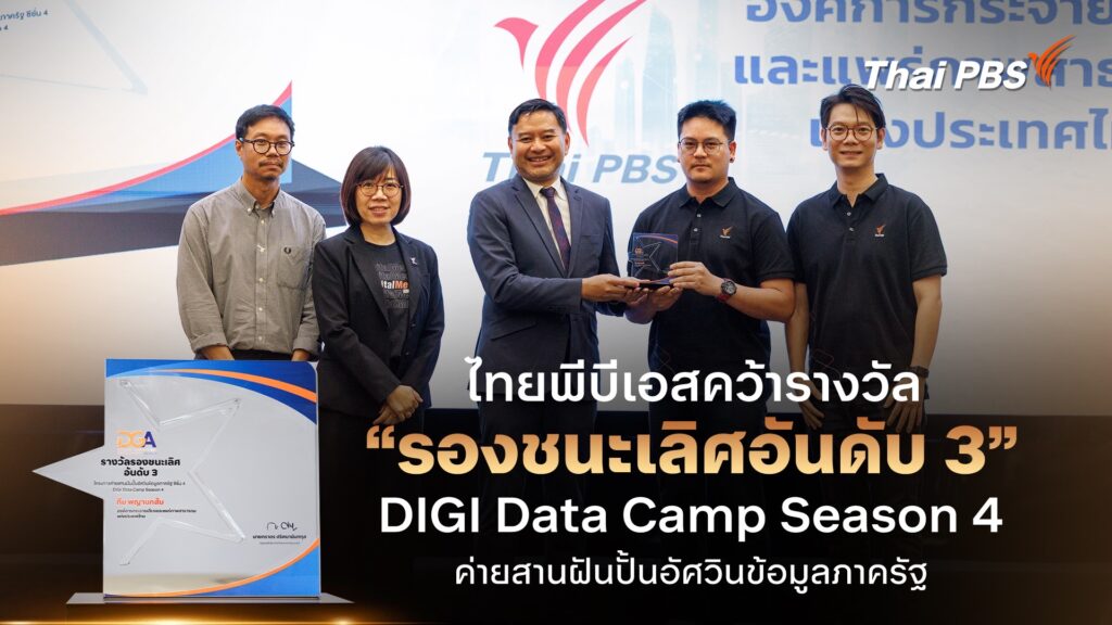 ไทยพีบีเอสคว้า “รองชนะเลิศอันดับ 3” DIGI Data Camp Season 4 จากผลงาน Open Data “ศึกชิงบัลลังก์ราชาหนาม ทุเรียนไทย”