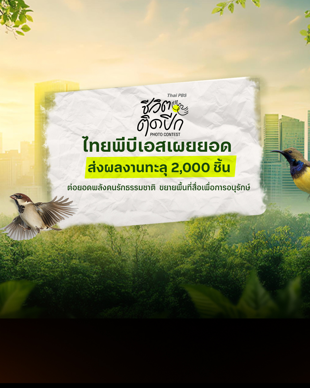“ชีวิตติดปีก” แรงไม่หยุด! ไทยพีบีเอสเผยยอดส่งผลงานทะลุ 2,000 ชิ้น ต่อยอดพลังคนรักธรรมชาติ